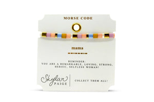 Mama - Morse Code Tila Beaded Bracelet