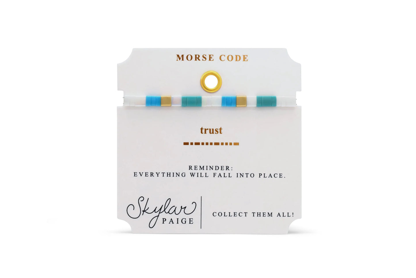 Trust - Morse Code Tila Beaded Bracelet