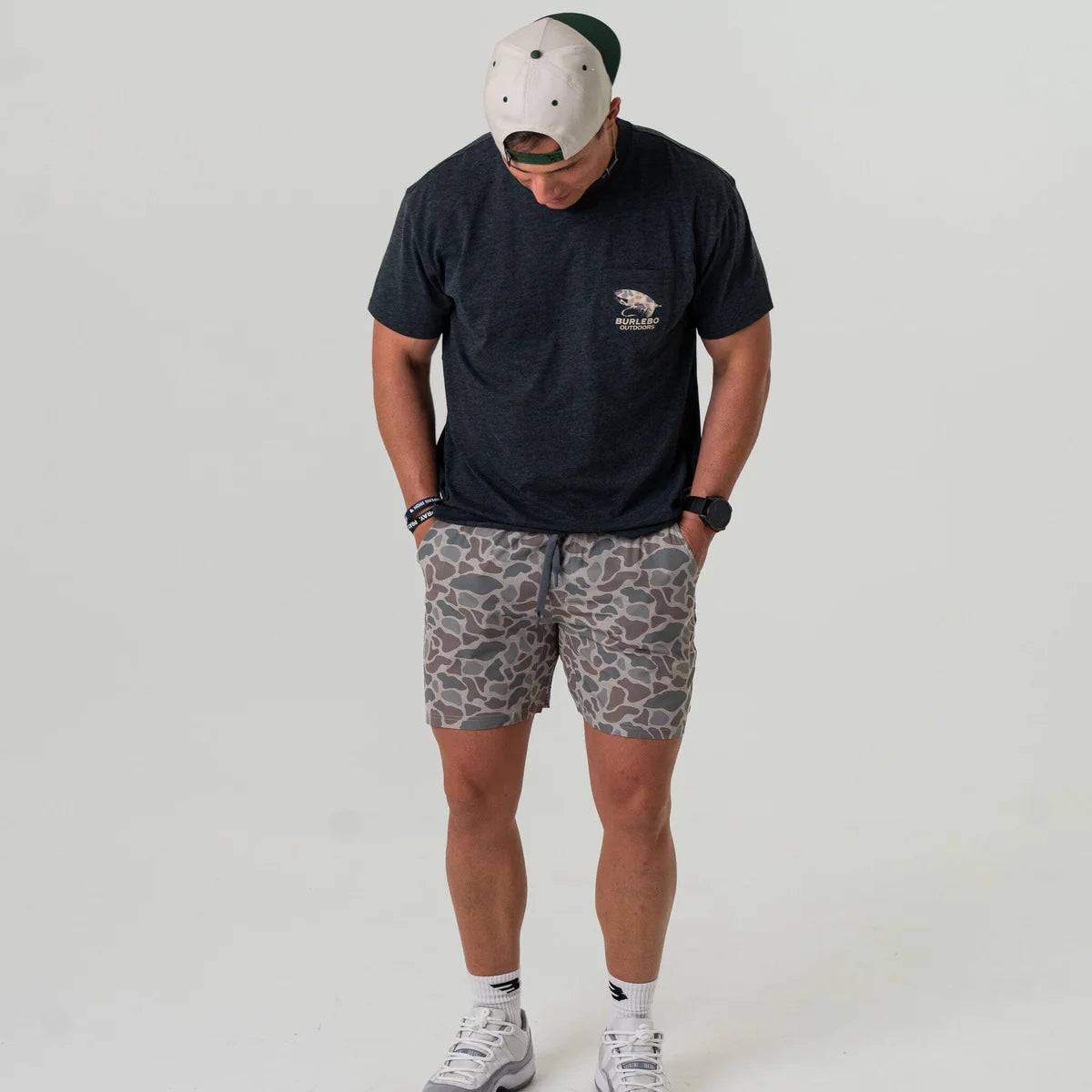 Classic Deer Camo with Grey Liner Athletic Shorts