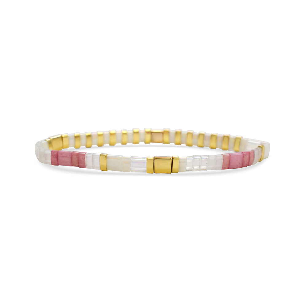 Resilient - Morse Code Tila Beaded Bracelet