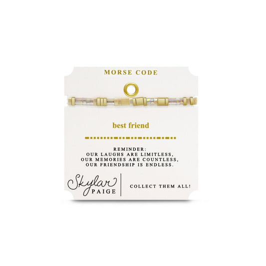 Best Friend - Morse Code Tila Beaded Bracelet