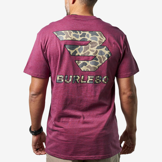 Heather Wine Flying B Short Sleeve Tee