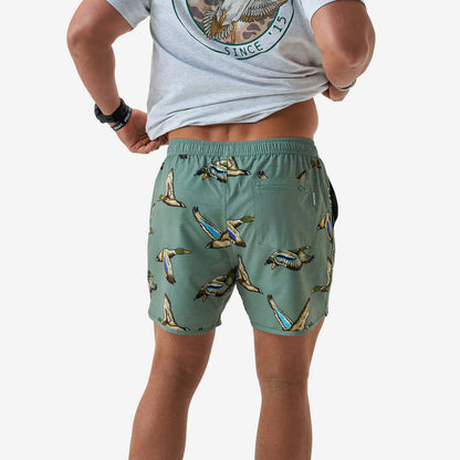 Green Jumbo Mallards Swim Trunk