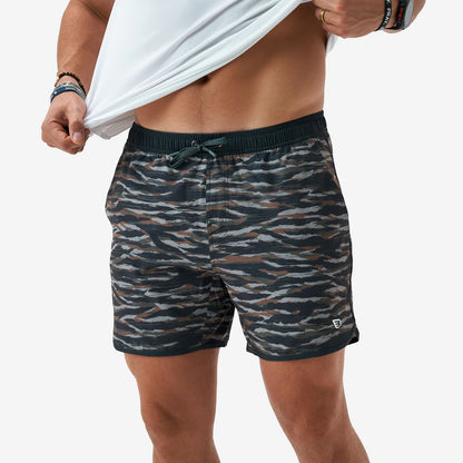 Wetland Tiger Stripe Camo Swim Trunk