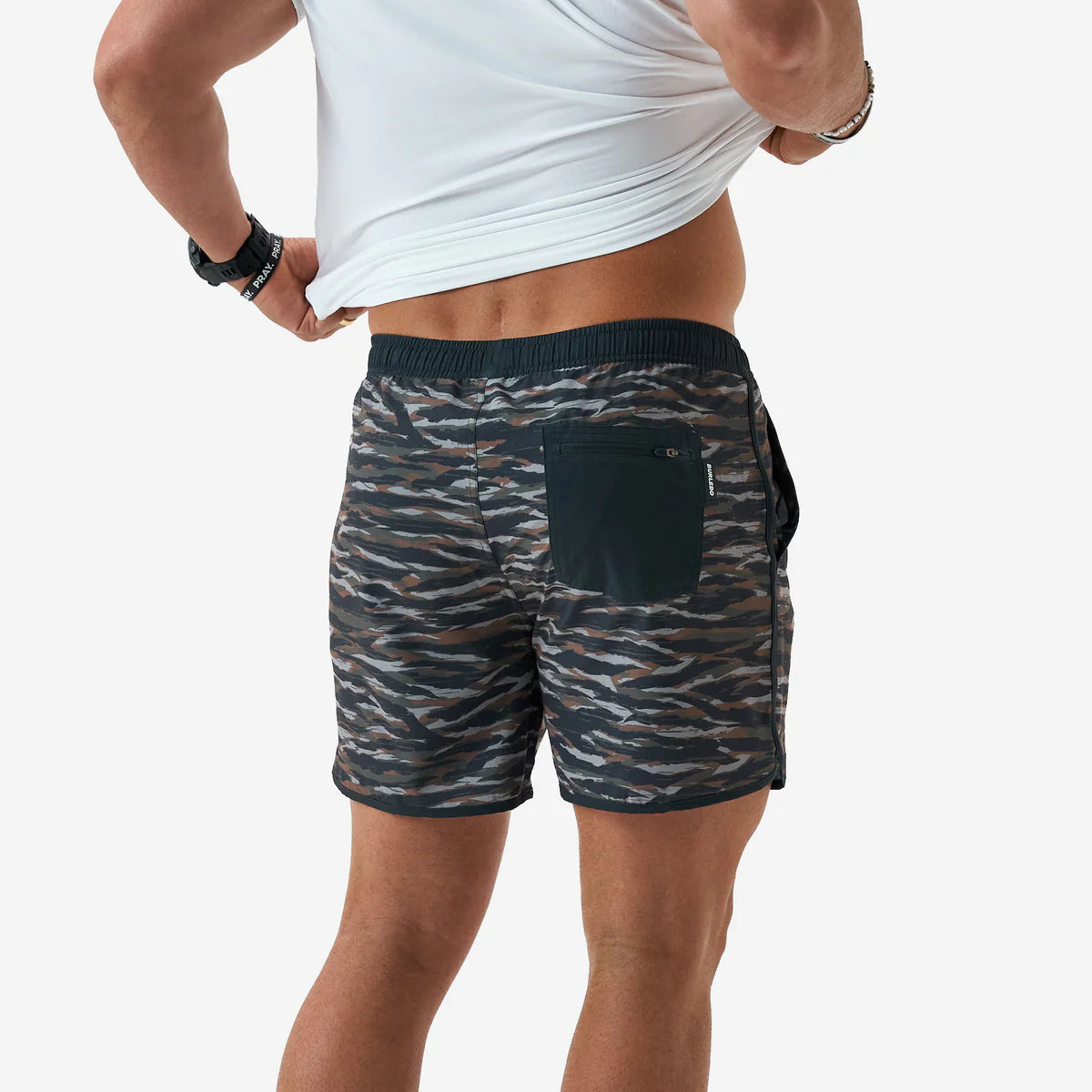 Wetland Tiger Stripe Camo Swim Trunk