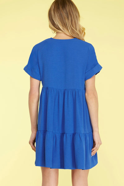 Blue Brylie Tiered Dress