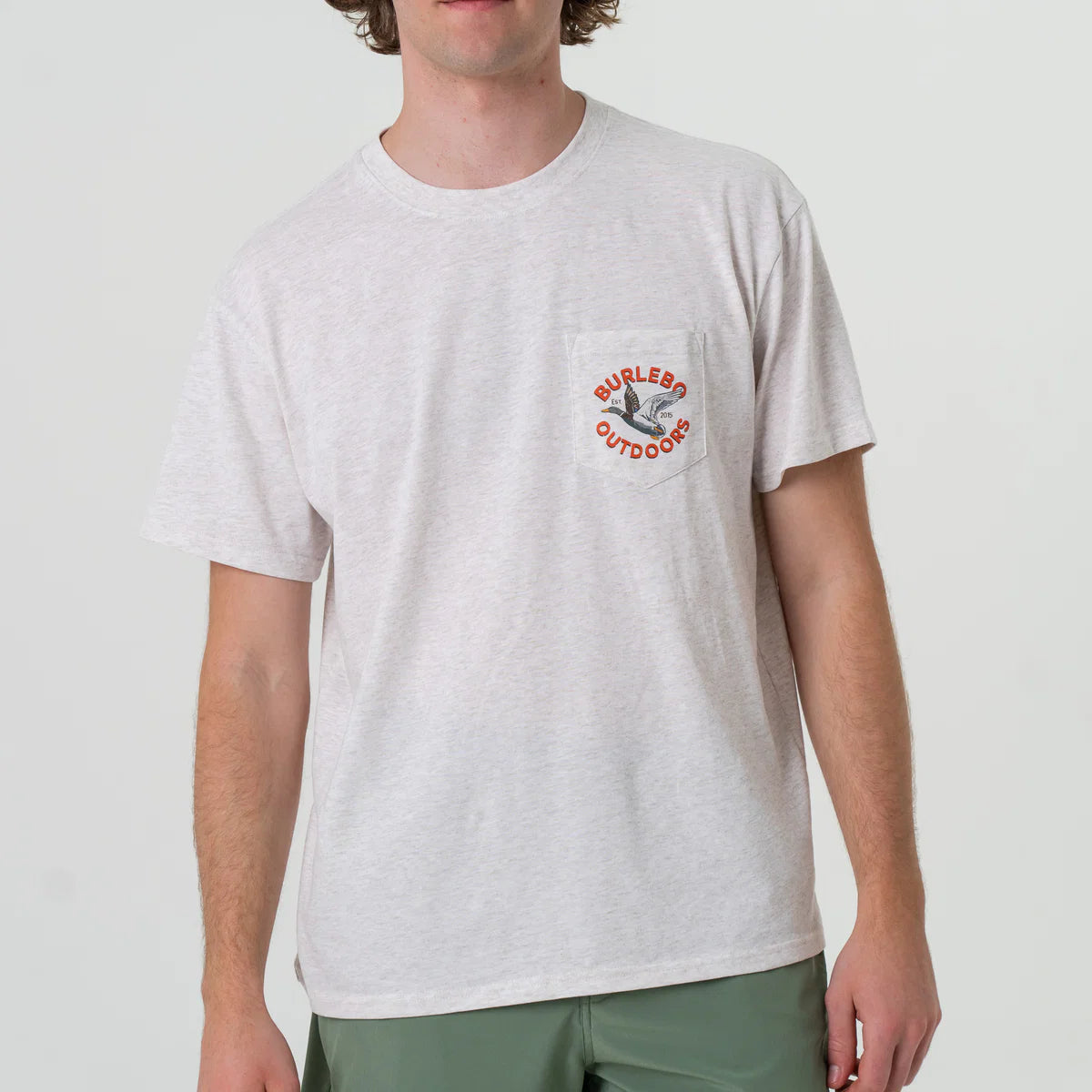 Heather Oatmeal Old School Duck Short Sleeve Tee