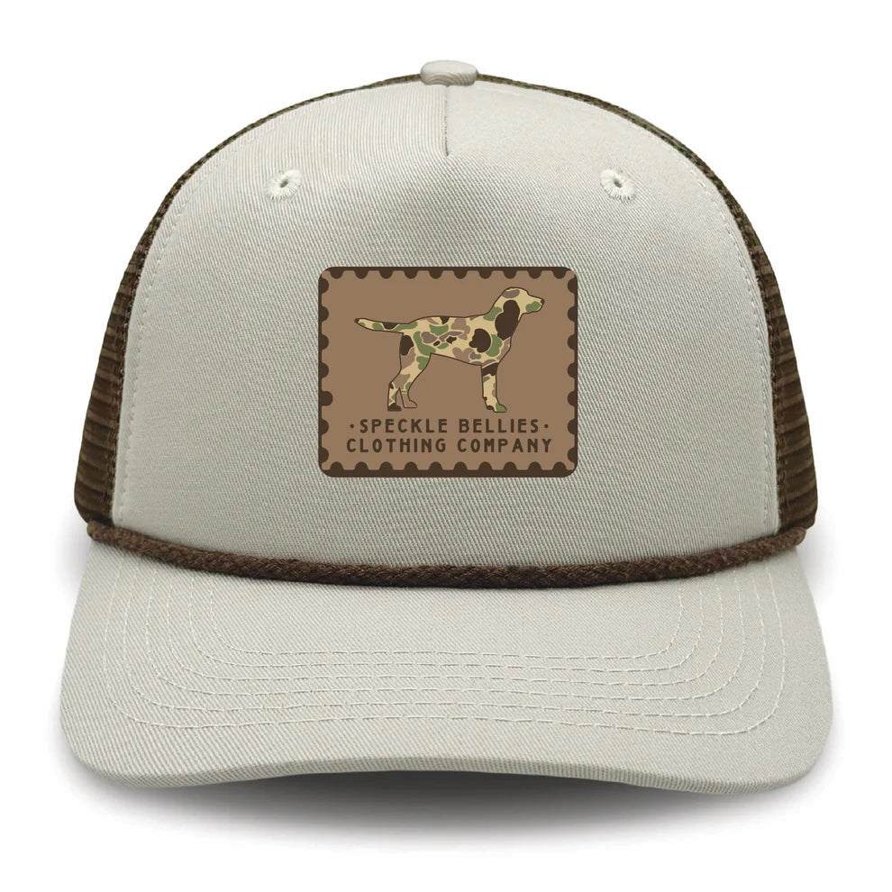 Sand/Chocolate Camo Dog Sand Patch Rope Hat