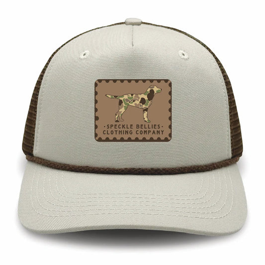 Sand/Chocolate Camo Dog Sand Patch Rope Hat