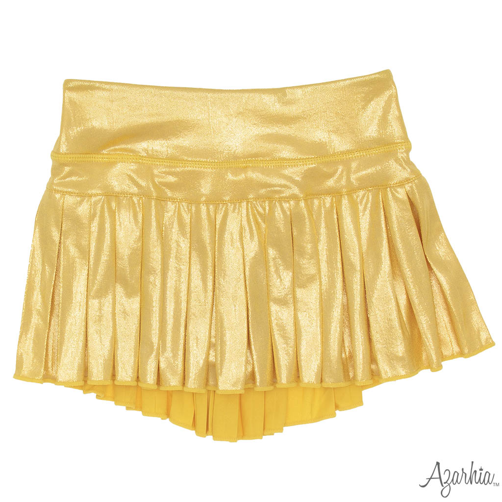 Youth Shimmer Gold Mini Pleated Skort