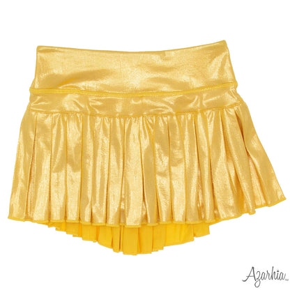 Youth Shimmer Gold Mini Pleated Skort