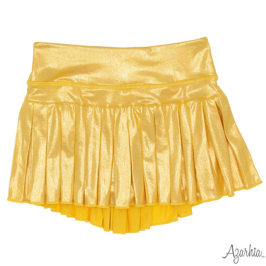 Youth Shimmer Gold Mini Pleated Skort