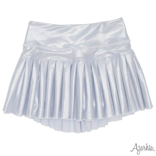 Youth Mini Pleated Shimmer Skort- Silver