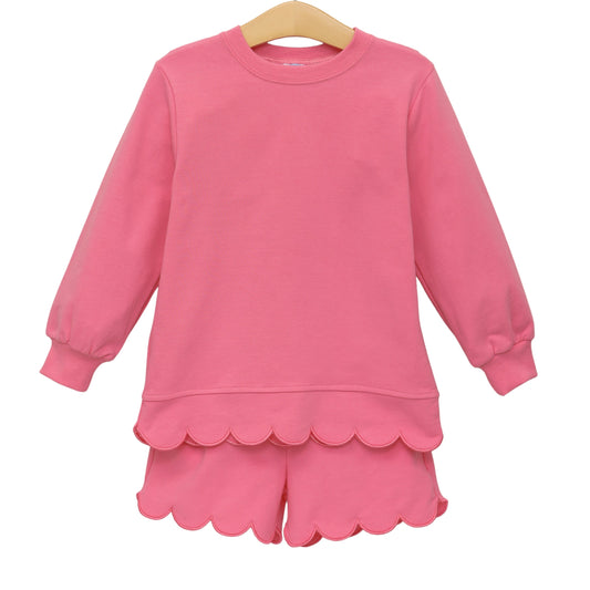 Trotter Street Pink Sophia Scalloped Set