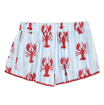 Blue Stripes + Lobsters Bamboo PJ Set