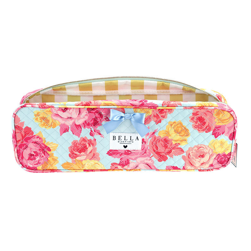 Blue + Rose Floral Quilted Hair Tool Bag