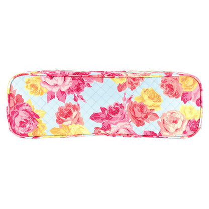 Blue + Rose Floral Quilted Hair Tool Bag