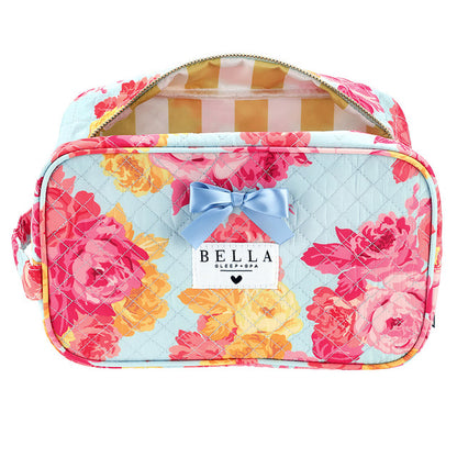 Blue + Rose Floral Quilted Cosmetic Bag