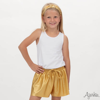 Youth Shimmer Gold Butterfly Shorts
