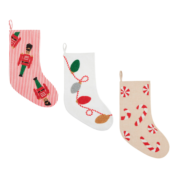 Mud Pie Beaded Christmas Stockings