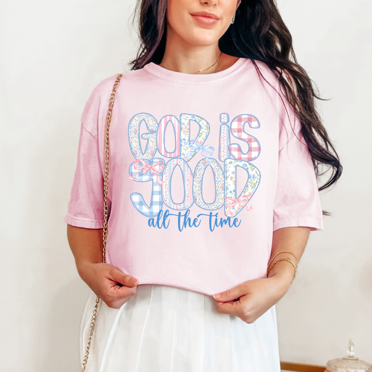 Blossom God is Good Floral & Bow Tee