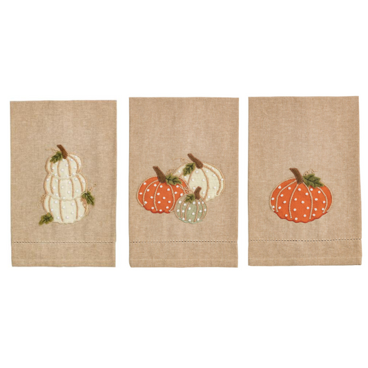 Mud Pie Pumpkin French Knot Towels