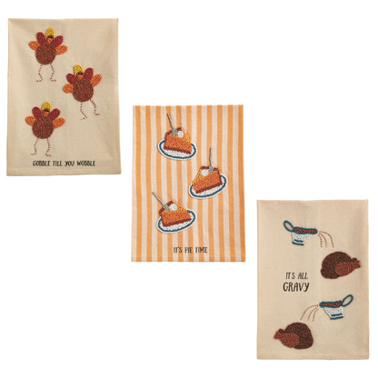 Mud Pie Thanksgiving Beaded Towels