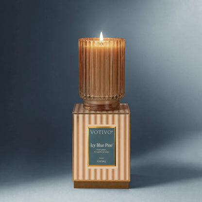Icy Blue Pine Holiday Candle