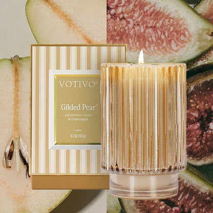 Gilded Pear Holiday Candle