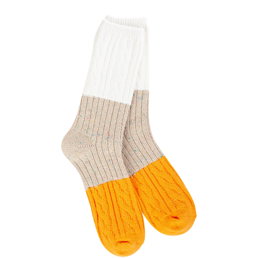 Weekend Confetti Cable Crew - Taupe Multi