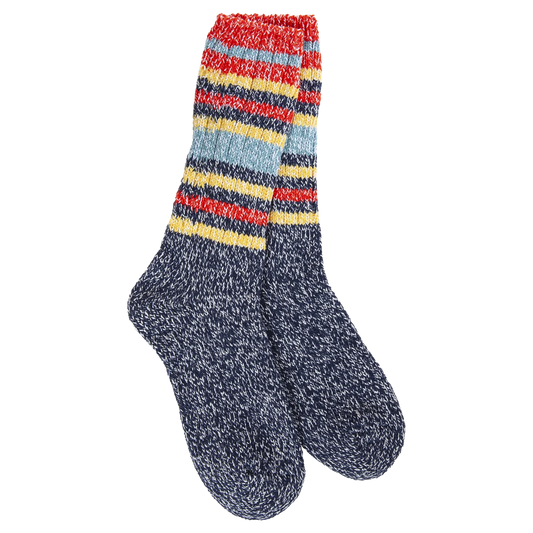 Weekend Ragg Crew - Indigo Stripe