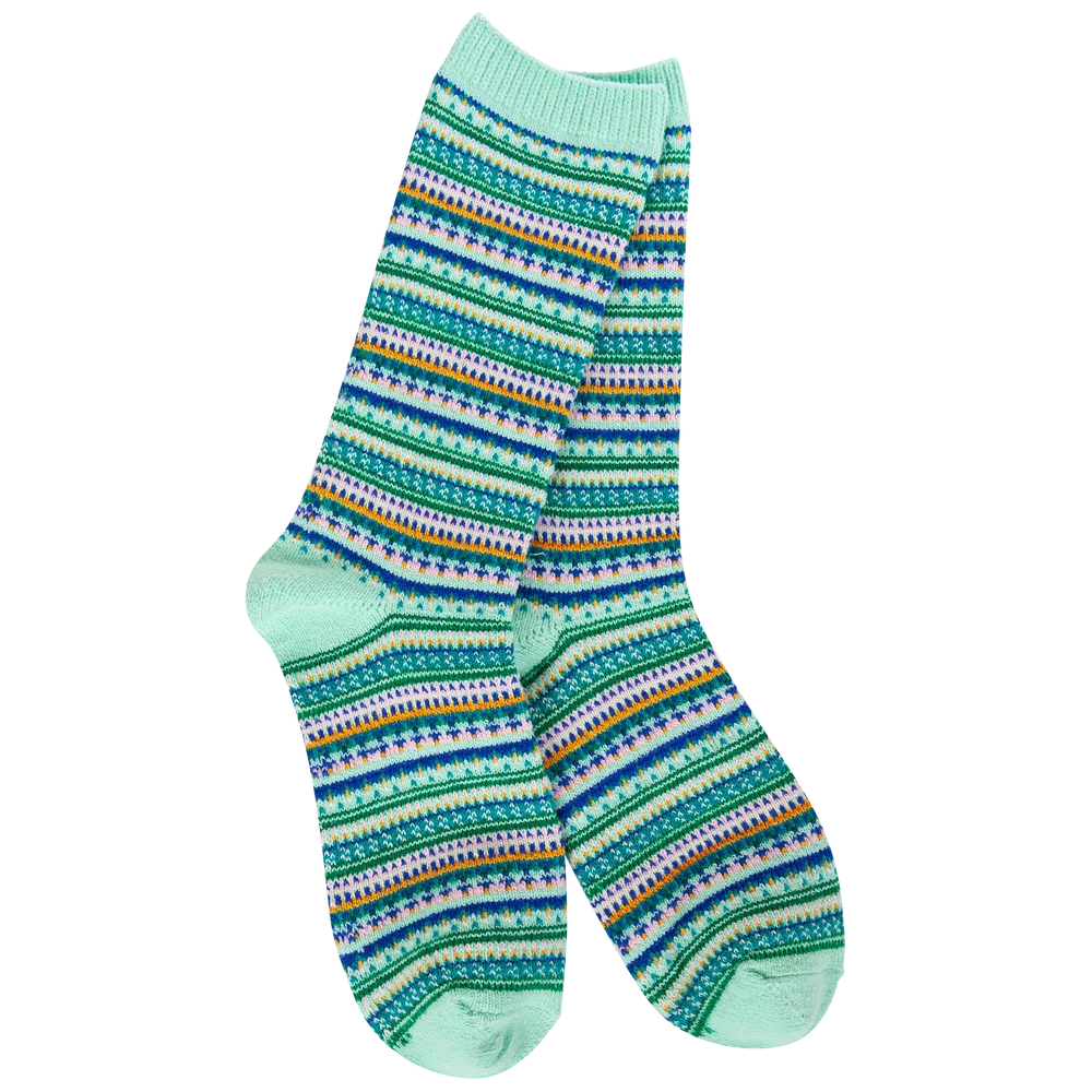 Weekend Boho Crew - Mint Stripe