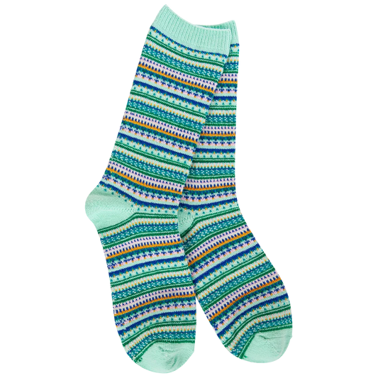 Weekend Boho Crew - Mint Stripe