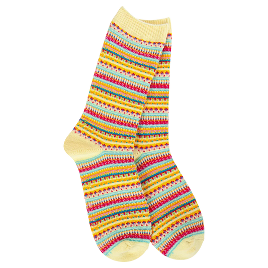Weekend Boho Crew - Yellow Stripe