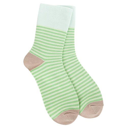 Weekend Garden Mini Crew - Lime Stripe