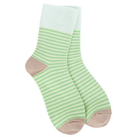 Weekend Garden Mini Crew - Lime Stripe