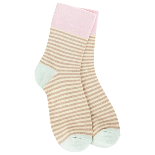Weekend Garden Mini Crew - Cream Stripe