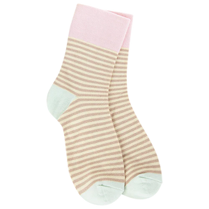 Weekend Garden Mini Crew - Cream Stripe