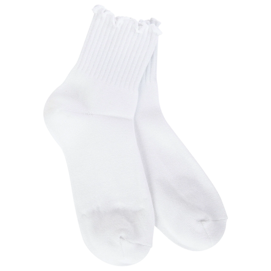 Weekend Quarter Ruffle - White