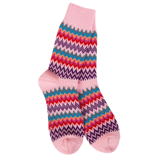 Weekend Zig Zag Crew - Pink Multi