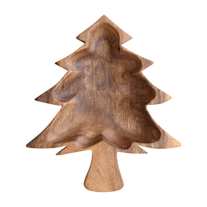 Acacia Wood Christmas Tree Shaped Bowl