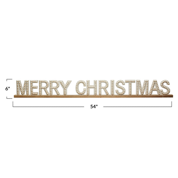 Merry Christmas Wood Hobnail Sign