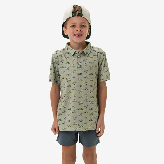 Youth Green Flying Ducks Performance Polo