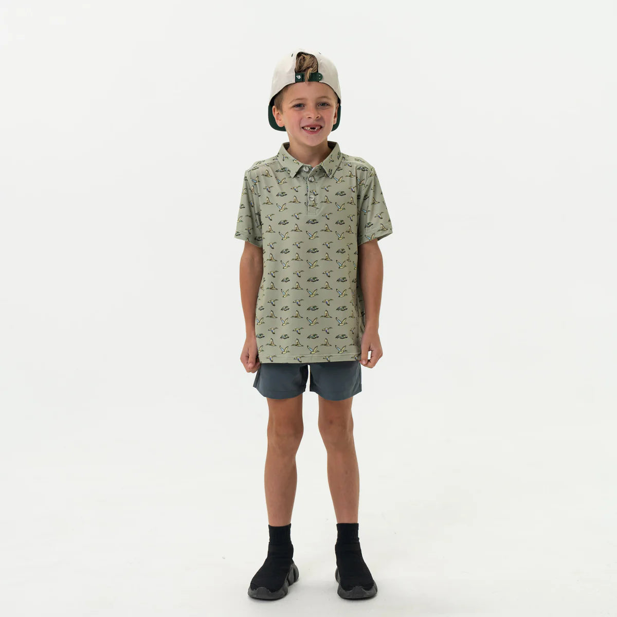 Youth Green Flying Ducks Performance Polo