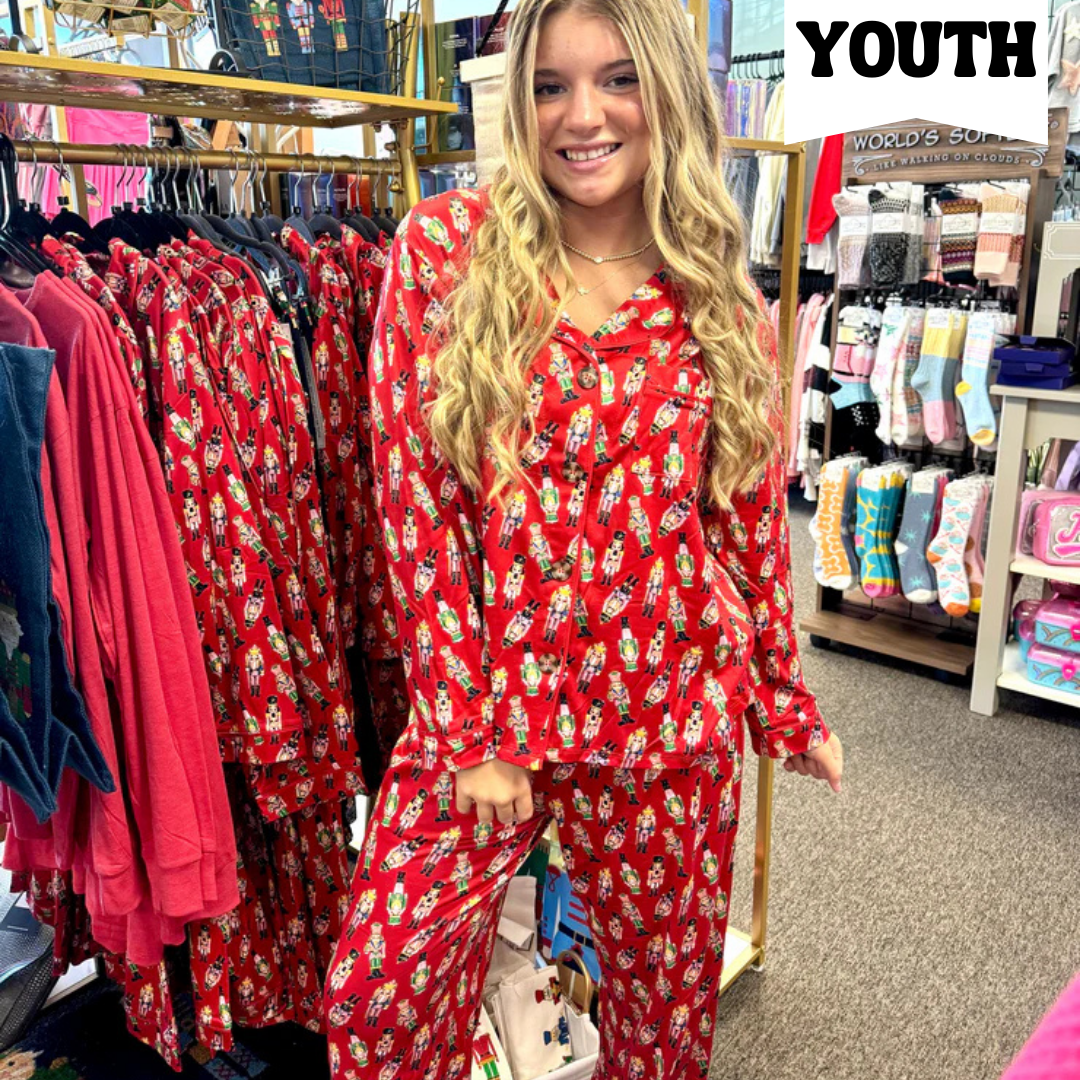 Youth Nutcracker Button Pj Set