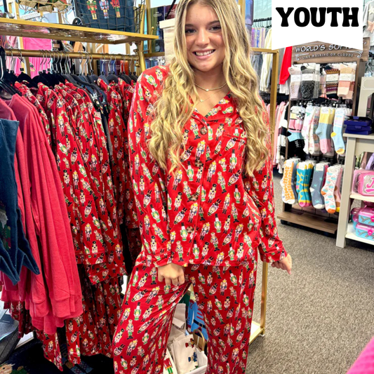 Youth Nutcracker Button Pj Set