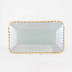 Gold & Clear Cordova Rectangle Serving Tray