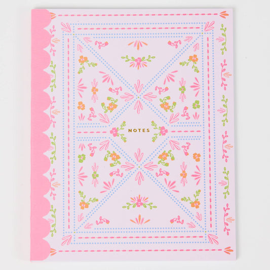 Floral Stitch Scallop Notebook