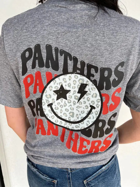 Youth Wavy Panther & Leopard Smiley Tee