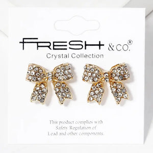 Rhinestone Bow Shape Post Earrings